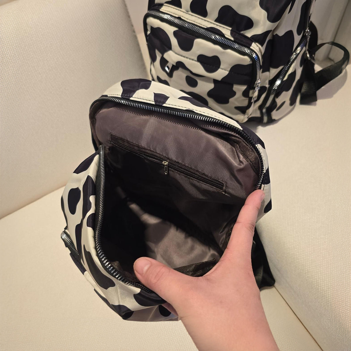 Mochila Escolar Média Estampa Vaquinha Faculdade Trabalho